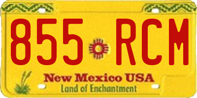 NM license plate 855RCM