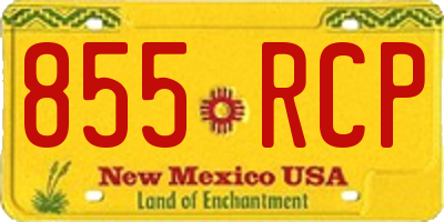 NM license plate 855RCP