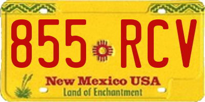 NM license plate 855RCV