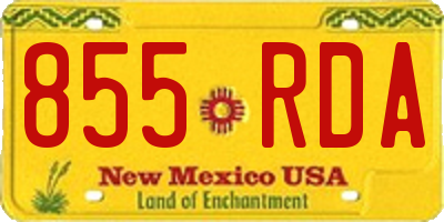 NM license plate 855RDA