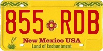 NM license plate 855RDB
