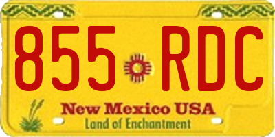 NM license plate 855RDC