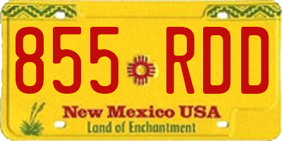 NM license plate 855RDD
