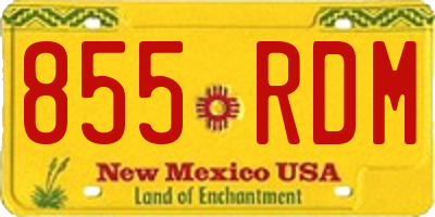 NM license plate 855RDM