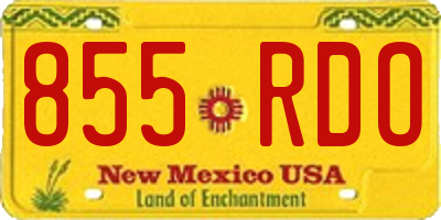 NM license plate 855RDO