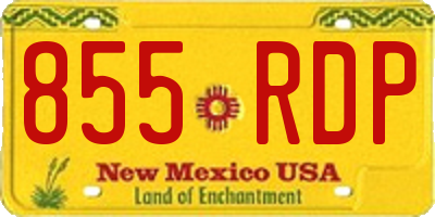 NM license plate 855RDP