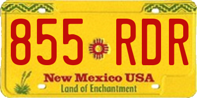 NM license plate 855RDR