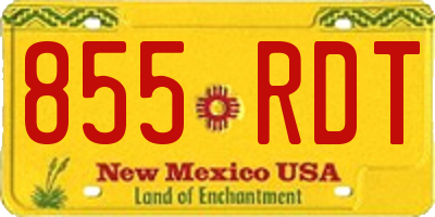NM license plate 855RDT