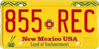 NM license plate 855REC