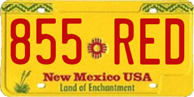 NM license plate 855RED