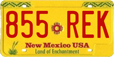 NM license plate 855REK