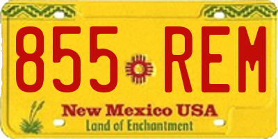 NM license plate 855REM