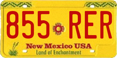 NM license plate 855RER