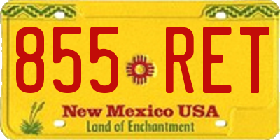 NM license plate 855RET