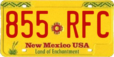 NM license plate 855RFC