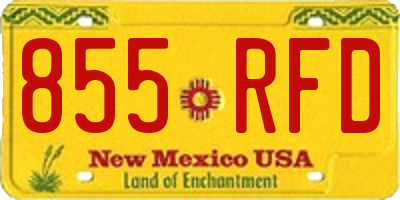 NM license plate 855RFD
