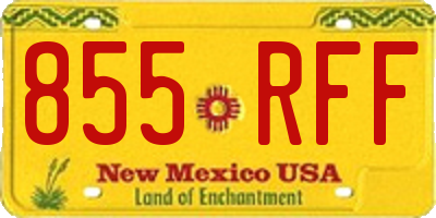 NM license plate 855RFF