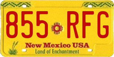 NM license plate 855RFG