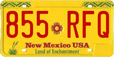 NM license plate 855RFQ