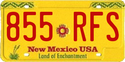 NM license plate 855RFS