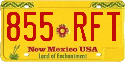 NM license plate 855RFT