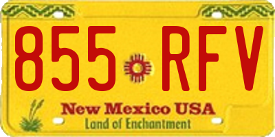 NM license plate 855RFV