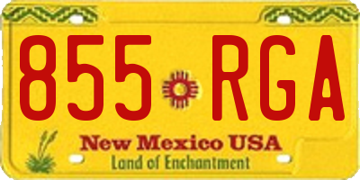NM license plate 855RGA