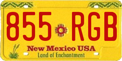 NM license plate 855RGB