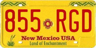 NM license plate 855RGD