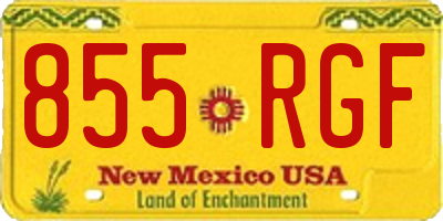 NM license plate 855RGF