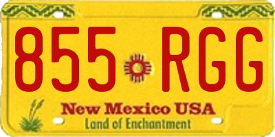 NM license plate 855RGG
