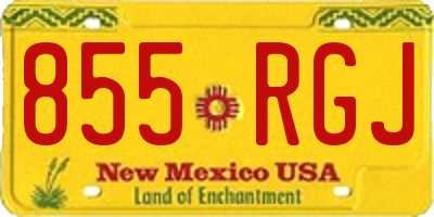 NM license plate 855RGJ