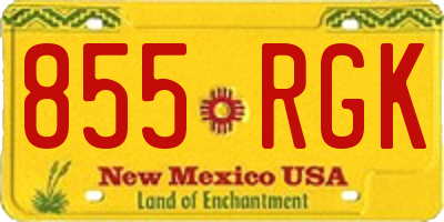 NM license plate 855RGK