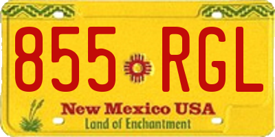 NM license plate 855RGL