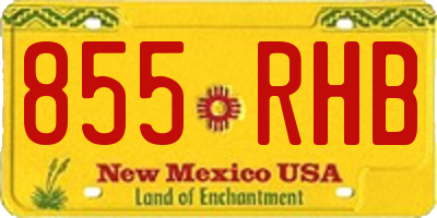 NM license plate 855RHB