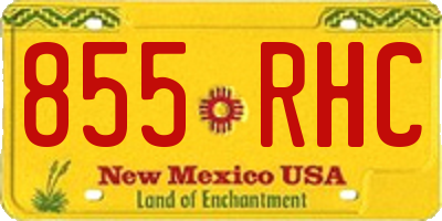NM license plate 855RHC