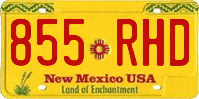 NM license plate 855RHD