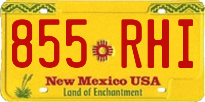 NM license plate 855RHI