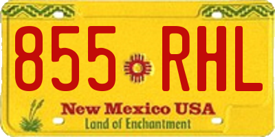 NM license plate 855RHL