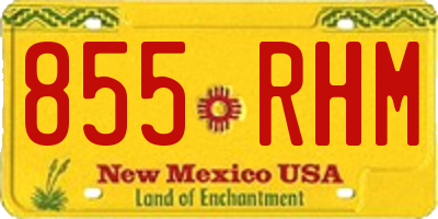 NM license plate 855RHM
