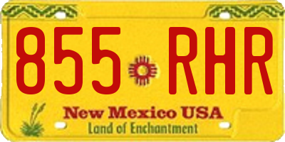 NM license plate 855RHR