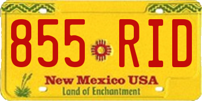 NM license plate 855RID
