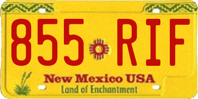NM license plate 855RIF