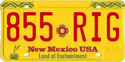 NM license plate 855RIG