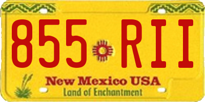 NM license plate 855RII