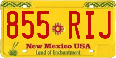 NM license plate 855RIJ