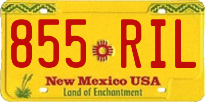 NM license plate 855RIL