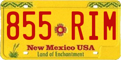 NM license plate 855RIM