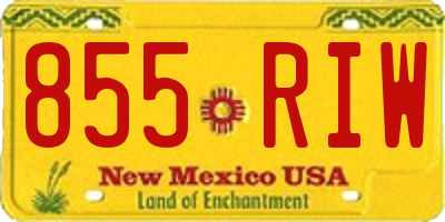 NM license plate 855RIW
