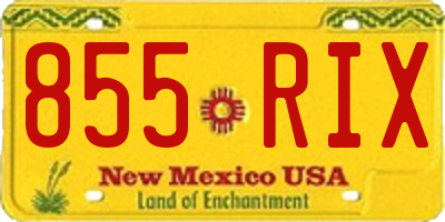 NM license plate 855RIX